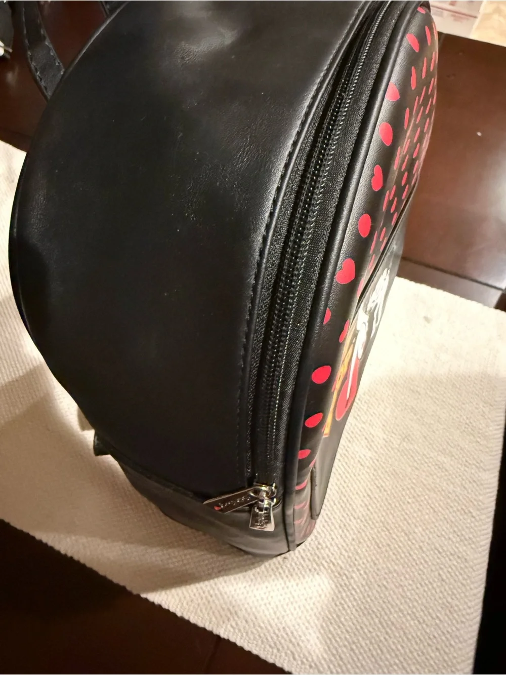 Betty Boop Black Mini Backpack with Red Heart Print *NWT